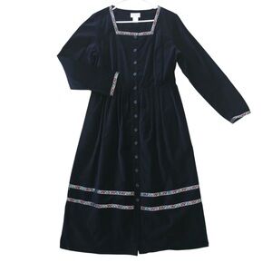 Lanz Of Salzburg Vtg Prairie Gunne Sax x Christy Dawn Velvet Square Neck Dress